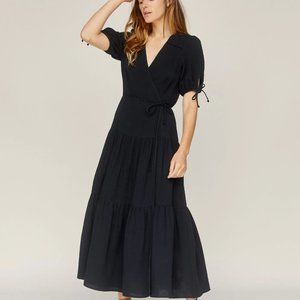Christy Dawn - The Augusta Dress, Black Gauze Wrap Dress